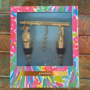 Lilly Pulitzer Cheers Wine Opener Set - Bar Set - Wine Stopper